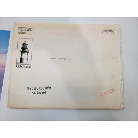 VINTAGE USPS Lighthouse Print 11x14 Commemorative Stamp‎ Lot Paper Collectible - Picture 7 of 7